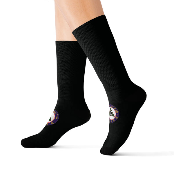 Black Socks w/SJ Logo 95% Polyester 5% Spandex