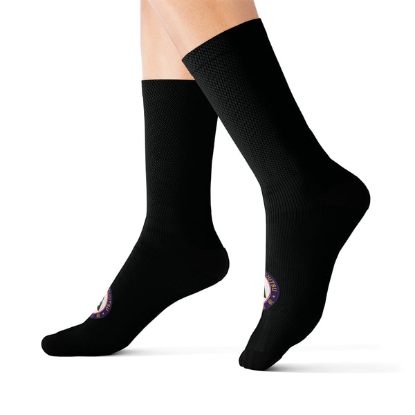 Black Socks w/SJ Logo 95% Polyester 5% Spandex