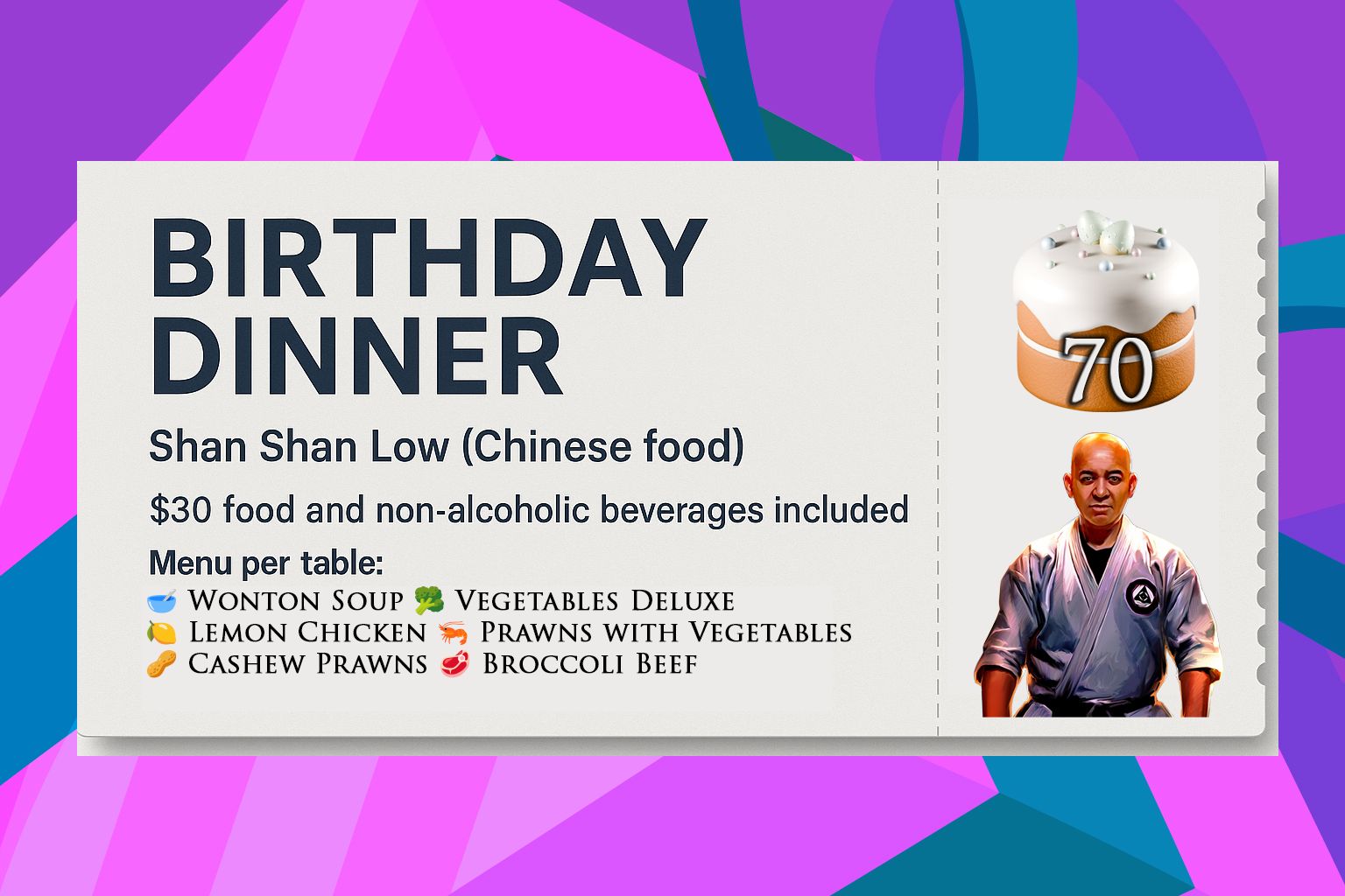 2025 Taikai: Kancho’s 70th Birthday Dinner Ticket