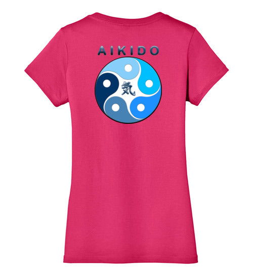 Aikido District Ladies VNeck Tshirt